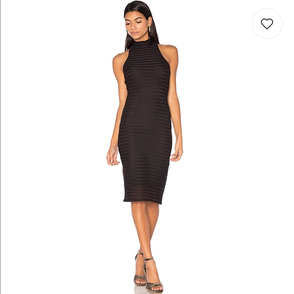 Revolve black mesh crochet turtleneck dress Twenty - Picture 1 of 8